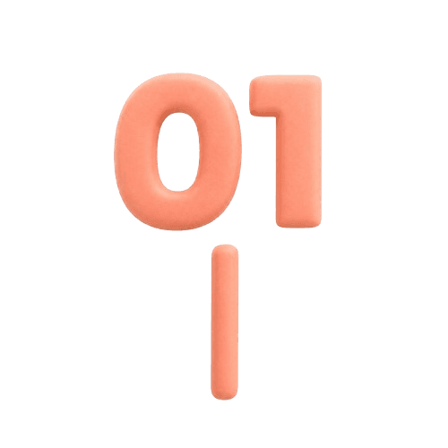 Etape une Illustration 3D du numéro 01, symbole de premier service et excellence pour Mon Petit Personnel, entreprise d'aide à domicile.